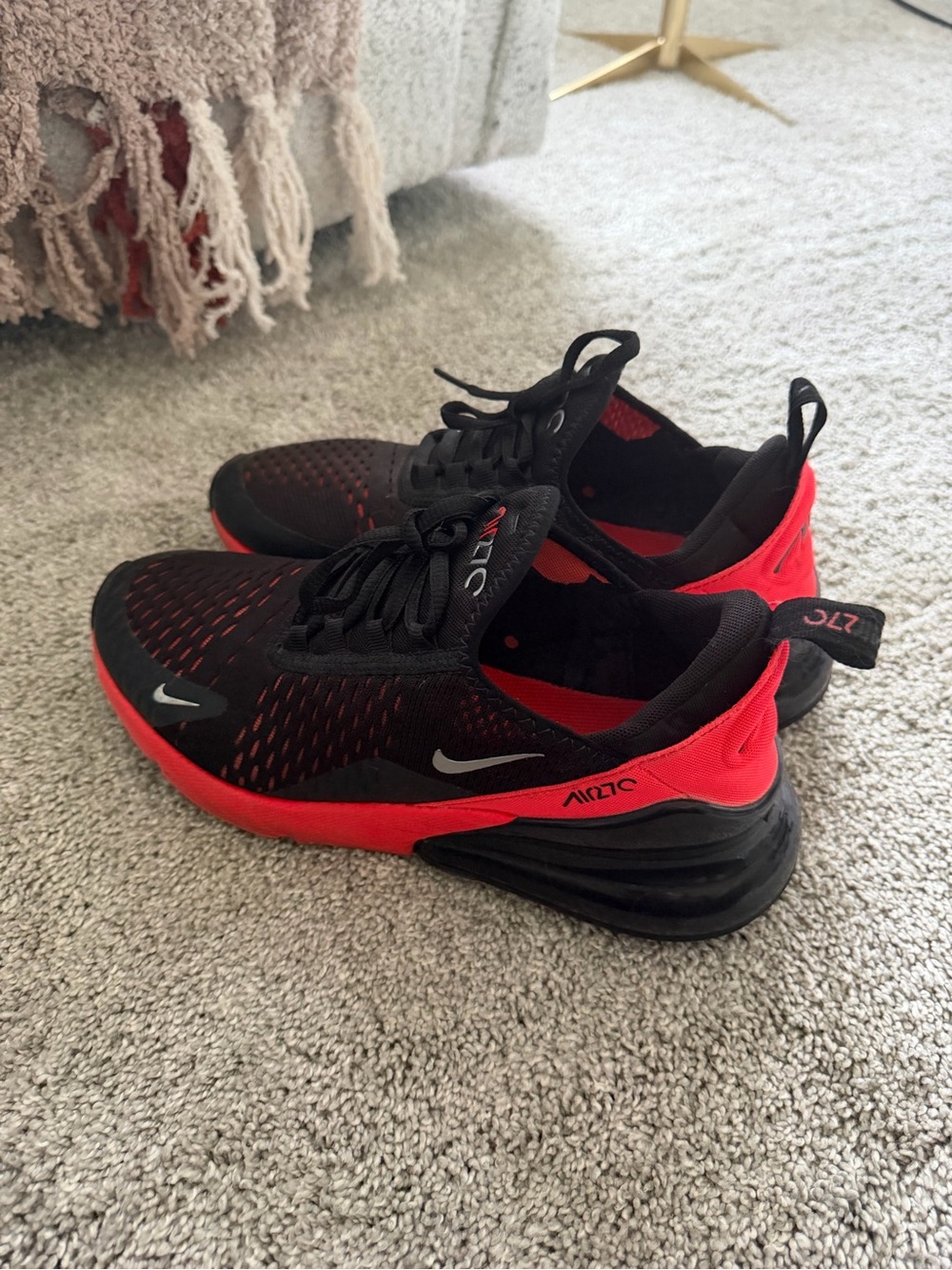 Nike Women’s Air Max 270 Black and Red Athletic Sneakers